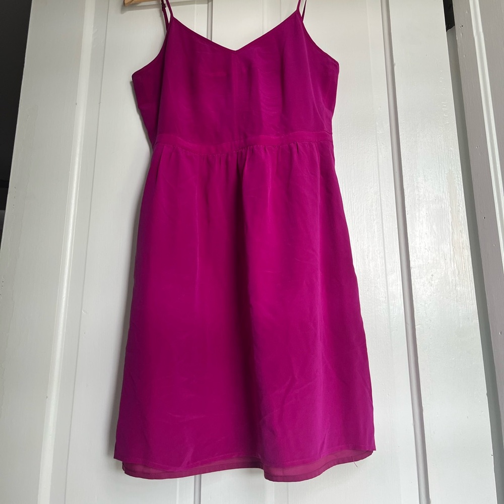 Vibrant Pink Madewell Silk Dress